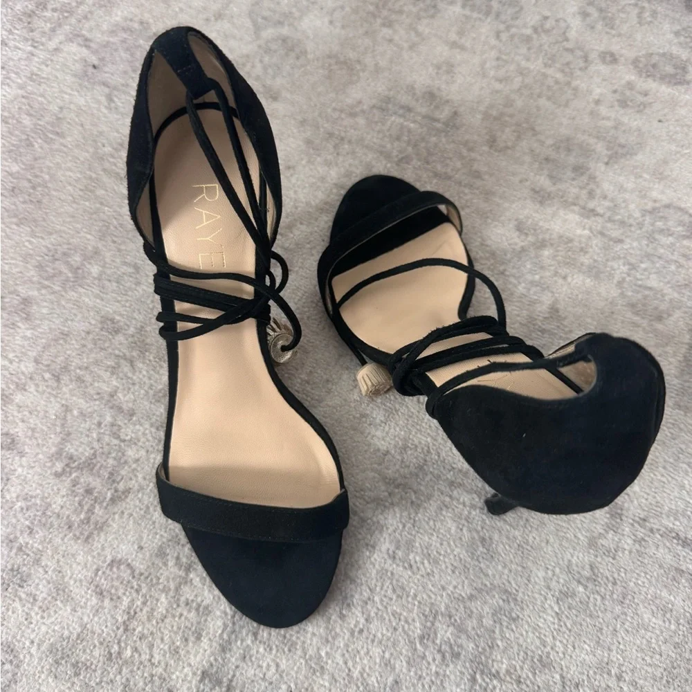 RAYE Black Lace-Up Heels